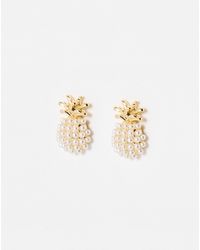 Oliver Bonas - Pearlie Pineapple Faux Pearl Statement Earrings - Lyst