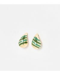 Oliver Bonas - Dulcie & Gold Striped Teardrop Hoop Earrings - Lyst