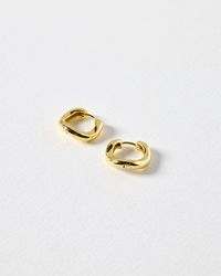 Oliver Bonas - Ona Ripple Wave Clicker Hoop Earrings Large - Lyst