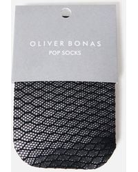 Oliver Bonas - Black & Gold Striped Pop Socks - Lyst