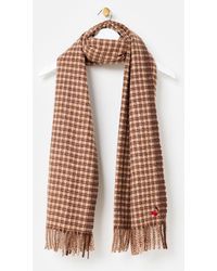 Oliver Bonas - Checked Cherry Motif Midweight Tassel Scarf - Lyst