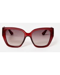 Oliver Bonas - Berry Angled Wavy Arm Square Sunglasses - Lyst