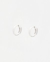 Oliver Bonas - Anita Ridged Sterling Huggie Hoop Earrings - Lyst