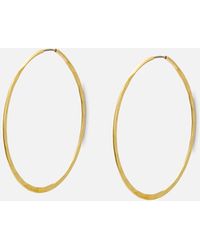Oliver Bonas - Kara Hammered Tone Brass Large Hoop Earrings - Lyst
