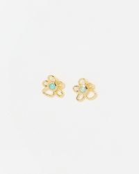 Oliver Bonas - Alyssa Opalite Flower Stud Earrings - Lyst