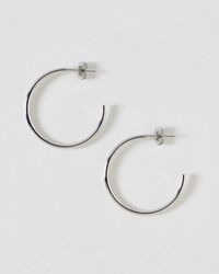 Oliver Bonas - Janis Silver Tone Waterproof Small Hoop Earrings - Lyst