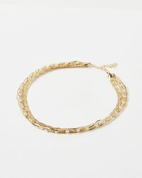 Oliver Bonas - Mercia Plaited Chain & Faux Pearl Layered Collar Necklace - Lyst