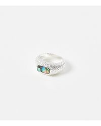 Oliver Bonas - Alys Paua Shell Textured Dome Statement Ring, Size 50 - Lyst