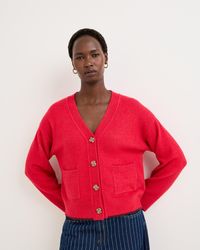 Oliver Bonas - Ribbed V-neck Knitted Cardigan, Size 10 - Lyst