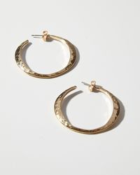 Oliver Bonas - Tansy Hammered Texture Tone Hoop Earrings - Lyst