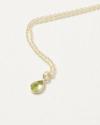Oliver Bonas - Auden Green Peridot & Drop Pendant Necklace - Lyst