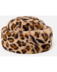 Oliver Bonas - Animal Print Faux Fur Hat - Lyst