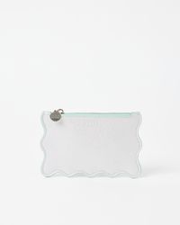 Oliver Bonas - Metallic Silver Scalloped Zipped Pouch - Lyst