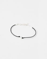 Oliver Bonas - Juju Engraved Heart Charm Corded Bracelet - Lyst