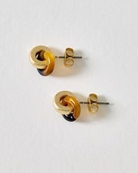 Oliver Bonas - Ainsley & Gold Tone Resin Loop Stud Earrings - Lyst