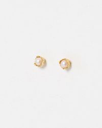 Oliver Bonas - Marina Molten Freshwater Pearl Plated Stud Earrings - Lyst