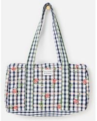 Oliver Bonas - Gingham Rose Embroidered Quilted Bag - Lyst