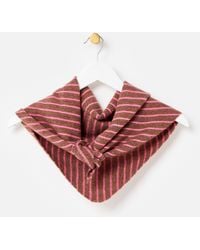 Oliver Bonas - Chocolate Brown & Pink Striped Knitted Triangle Scarf - Lyst