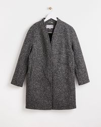 Oliver Bonas - Diagonal Stripe Wool Blend Bonded Coat, Size 18 - Lyst