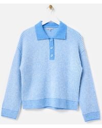 Oliver Bonas - Striped Collared Knitted Jumper, Size 6 - Lyst