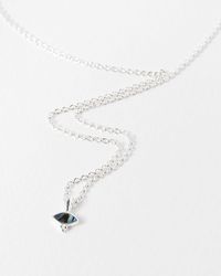 Oliver Bonas - Cosima Oval Paua Shell Silver Pendant Necklace - Lyst