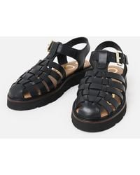 Oliver Bonas - Leather Weave Fisherman Sandals, Size Uk 3 - Lyst