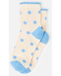 Oliver Bonas - Cream & Polka Dot Ankle Socks - Lyst