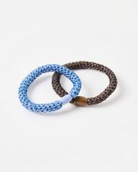 Oliver Bonas - Essie Blue & Brown Glitter Hair Bands Set Of Two - Lyst