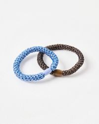 Oliver Bonas - Essie Blue & Brown Glitter Hair Bands Set Of Two - Lyst