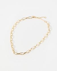 Oliver Bonas - Milana Oval Links Tone Chain Necklace - Lyst