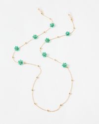 Oliver Bonas - Rosaria Green Beaded Flowers Glasses Chain - Lyst