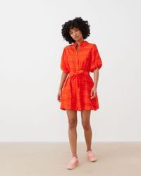Oliver Bonas - Textured Stripe Mini Shirt Dress, Size 6 - Lyst