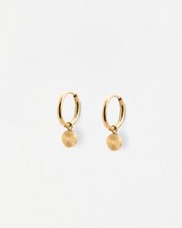 Oliver Bonas - Maya Tone Waterproof Disc Drop Hoop Earrings - Lyst