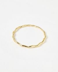 Oliver Bonas - Vaila Textured Metal Tone Wavy Bangle - Lyst