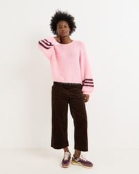 Oliver Bonas - Chocolate Corduroy Scalloped Pocket Cropped Wide Leg Trousers, Size 10 - Lyst