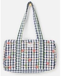 Oliver Bonas - Gingham Rose Embroidered Quilted Bag - Lyst