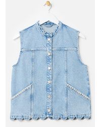 Oliver Bonas - Light Scalloped Denim Waistcoat, Size 6 - Lyst