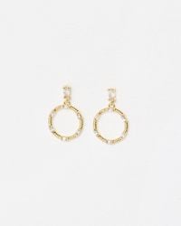 Oliver Bonas - Aubrey Loop & Stone Detail Mini Drop Earrings - Lyst