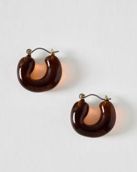 Oliver Bonas - Addy Resin Chunky Hoop Earrings - Lyst