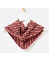 Oliver Bonas - Chocolate Brown & Pink Striped Knitted Triangle Scarf - Lyst