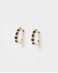Oliver Bonas - Skye Glass Stone Hoop Earrings - Lyst