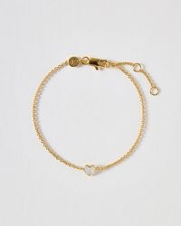 Oliver Bonas - Auden Moonstone Inlay Heart Charm Chain Bracelet - Lyst