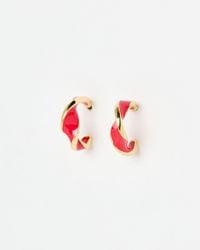 Oliver Bonas - Nala Enamel Twist Hoop Earrings - Lyst