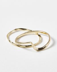 Oliver Bonas - Renata Twisted Gold Bangles Pack Of Two - Lyst
