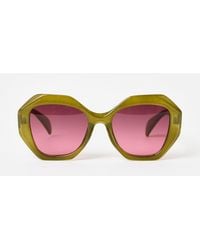Oliver Bonas - Olive Hexagonal Sunglasses - Lyst