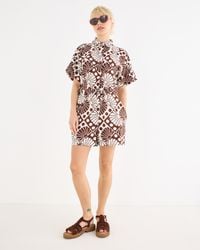 Oliver Bonas - Chocolate & White Sun Print Short Sleeve Playsuit, Size 10 - Lyst