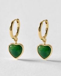 Oliver Bonas - Liza Resin Heart Drop Hoop Earrings - Lyst
