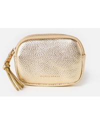 Oliver Bonas - Nina Gold Metallic Double Zip Keyring Pouch - Lyst