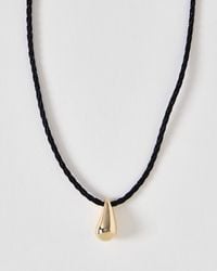 Oliver Bonas - Soral Gold Tone Pendant & Cord Necklace - Lyst