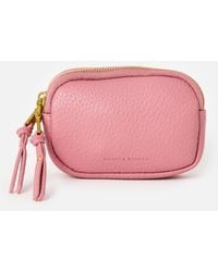 Oliver Bonas - Nina Dusky Pink Double Zip Keyring Pouch - Lyst